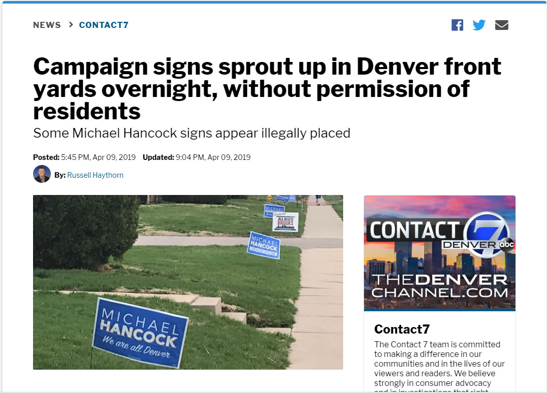 Interesting Article on Campaign Yard Signs